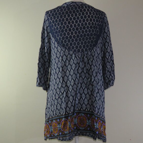 Alter'd State Blue & White Short-Sleeve V-Neck Pullover Tunic Size L (C1202) - Picture 5 of 7